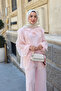 Women's Lined Tulle Suit with Ruffle Detail Pants Powder - 3