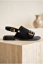 Premium Suede Look Gold Buckle Casual Summer Back-Strap Sandals - 4