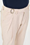 Straight Slim Fit Pleated Belt Buckle Men's Trousers Beige - 38369.26Y - 2