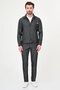 Straight Slim Fit Shirt Collar Zippered Men's Coat Pants Black - 17168.26Y - 3