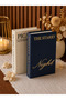 Fabric Decorative Book Box Set of 2 - Hidden Storage Box Navy Blue Modern Home Decoration