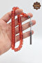 Light Red Moon Star Silver Tassel Wheel Cut Nefrit Stone Prayer Beads 201025705 - 3