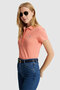 Women's Salmon Polo Collar Basic T-Shirt 50321818-Vr204 - 3