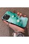 iPhone 16 Pro Compatible Silicone Edge Hard Back Case Couple Phone Case with Floral Pattern - 2