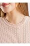 Minimal Knitted Patterned Short Sleeve Women's Knitwear - 3