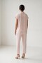 Powder pink collar button detailed short sleeve blouse - 4