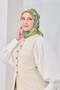Velora Scarf Floral Oil Green