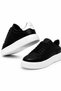 Men's Genuine Leather Sneaker Black Casual Sports Shoes Thick Sole Casual Comfortable Shoes - 5