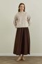 Ribbed Shoulder Shirt over Skirt - 3