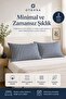 Cotton Linen Striped Pillowcase 50X70 cm Covered Navy Blue Pillowcase Set 2 Pieces