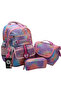 507 Waterproof Fabric Girls' Primary School Bag Patterned 3-Piece Set School Bag Pink - 2