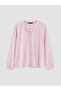 Lcw Vision Pink Embroidered Oversize 100% Cotton Blouse - 5