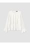 Lcw Modest White Crew Neck Layered Blouse