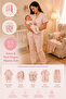 Newborn 5-Piece Mother-Baby Combination Pajama Set – Jumpsuit, Hat, Booties + Mother's Bottom and Top Pajamas