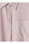 Lcwaikiki Curve Pink Plus Size Linen Blend Women's Shirt - 3
