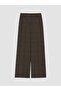Lcwaikiki Classic Brown Plaid Wide Leg Women's Trousers - 5