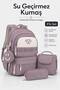 4-Piece Satin Fabric Waterproof Primary School Bag Set with Lunch Bag, Pen Holder and Accessory Bag - 2