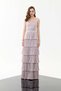 Pudra Askılı Kat Kat Simli Örme Abiye Elbise