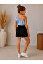 Girls' Ruffle Sleeve Blouse and Linen Shorts Top and Bottom Set - 2