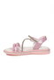 Pink Velcro Girls' Flat Sandals - 4