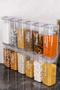 12 Piece Grain Set 1700 ml Food Set Acrylic Storage Container with Transparent Label and Leak-Proof Vacuum Lid - 5