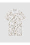 Lcw Vision Ecru Polo Neck Patterned Pique Men's T-Shirt - 5