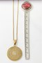 Gold Color 3 cm Line with Ayetel Kürsi & Vav Letter Written 316L Stainless Steel 60 cm Accordion Chain Prayer Necklace - 3