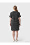 Original Oval Collar Tie-Up Drawstring Dress - 4