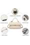 Women PU Large-Capacity Multi-Pocket Quilted Stitch Shoulder Crossbody Tote Satchel Handbag (Beige) - 2