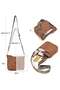 Women Shoulder Bag PU Large-Capacity Multi-Pocket Contrast Stitching Crossbody Satchel - 5
