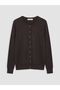 Lcw Everyday Brown Crew Neck Women's Knitwear Cardigan - 4