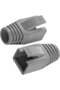 Cat7 Cat6A RJ45 Pass through Connectors Shielded with Strain Relief Boots Grey Pack Of 30 - 4