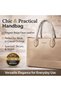 Chic Beige Women’s Handbag Stylish Faux Leather Office Tote Bag