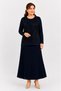 Women's Middle Age and Above Sandy Kupra Fabric Mother Pleated Skirt Blouse Set 1458 - 5