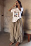 Unisex Oversized T-Shirt "Turkis Girl Motifs" Printed White - 4
