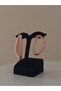 Pink Enamel Gold Color Asymmetrical Modern Design Earrings - 2