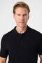 Black Regular Fit Polo Neck T-Shirt - 4