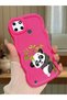 Realme C25Y Compatible Case Camera Protector Red Silicone Couple Phone Case Panda Pattern