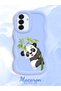 Samsung Galaxy A17 Compatible Case Camera Protector Blue Silicone Couple Phone Case Panda Pattern - 2