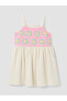 Nevavm Square Collar Patterned Girl's Crinkle Dress with a Difference - 3