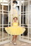 Gathered Star Patterned Embroidered Tulle Girl's Evening Dress - 2