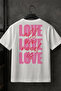 Love Mood Design 100% Cotton Half Oversize White T-Shirt