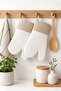 White Silicone Oven Gloves Set of Two 29X18 cm Heat Resistant Non-Slip Kitchen Gloves - 6