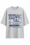 Women's Oversize Whoops Printed Lycra Crew Neck T-Shirt Set of 3 (95% Cotton) (Gray Melange, Anthracite, Gray) - 4