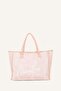 Women's Embroidered Canvas Light Pink Beach Bag G8718Axns