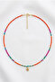 Orange Fuchsia Summer Bead Necklace - 3