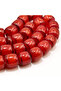 Pakistani Faturan Rosary 33 Beads 12x11mm Deep Red Barrel Prayer Beads 48g Red Silk Tassel - 5