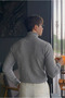 Men's High-Neck Sweater - Lycra Cotton Ribbed Knit Sweater - 3
