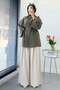 Premium Side-Tie Striped Modal Tunic - Khaki - 3