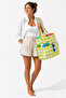 2 Years Warranty - Large Size Floral Pattern Women's Beach Bag with Multiple Compartments - Waterproof Zippered Beach Bag - 5